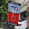 Seattle Seahawks vs Chicago Bears House Divided Flag, NFL House Divided Flag