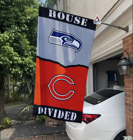 Seahawks vs Bears House Divided Flag, NFL House Divided Flag
