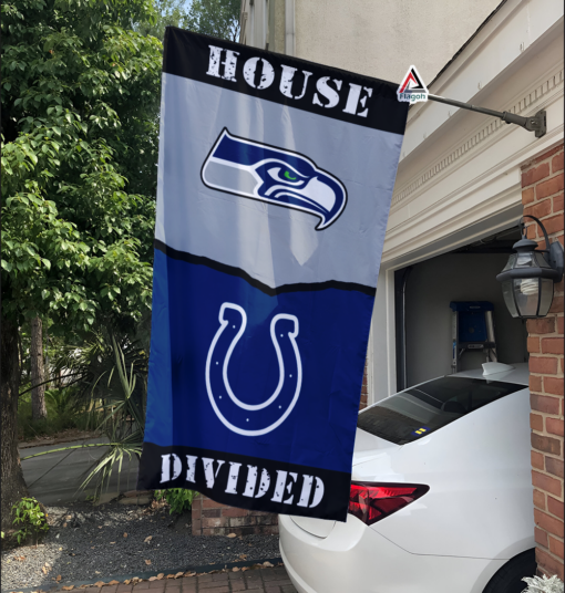 Seahawks vs Colts House Divided Flag, NFL House Divided Flag