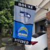 Seattle Seahawks vs Los Angeles Chargers House Divided Flag, NFL House Divided Flag