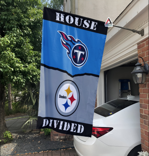 Titans vs Steelers House Divided Flag, NFL House Divided Flag