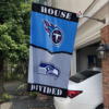 Tennessee Titans vs Seattle Seahawks House Divided Flag, NFL House Divided Flag