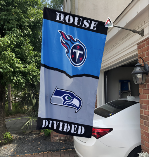 Titans vs Seahawks House Divided Flag, NFL House Divided Flag