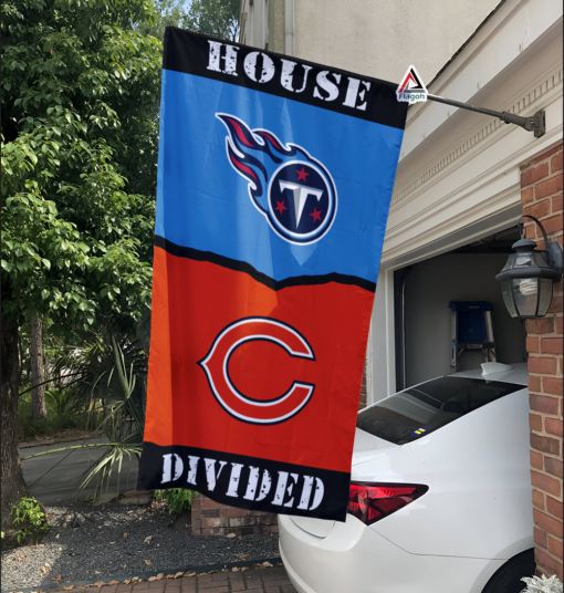 Titans vs Bears House Divided Flag, NFL House Divided Flag