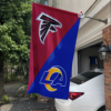 Atlanta Falcons vs Los Angeles Rams House Divided Flag, NFL House Divided Flag