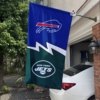 Buffalo Bills vs New York Jets House Divided Flag, NFL House Divided Flag