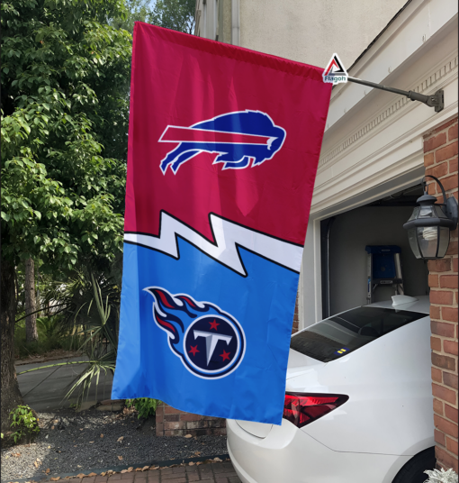 Bills vs Titans House Divided Flag, NFL House Divided Flag