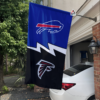 Buffalo Bills vs Atlanta Falcons House Divided Flag, NFL House Divided Flag