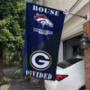 Denver Broncos vs Green Bay Packers House Divided Flag, NFL House Divided Flag