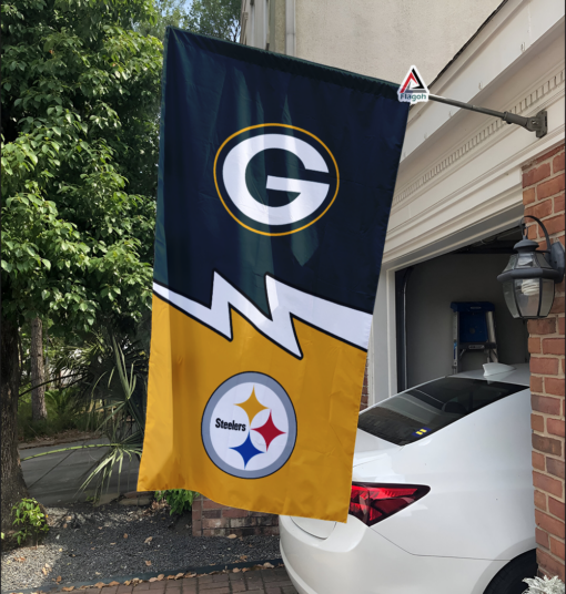 Packers vs Steelers House Divided Flag, NFL House Divided Flag