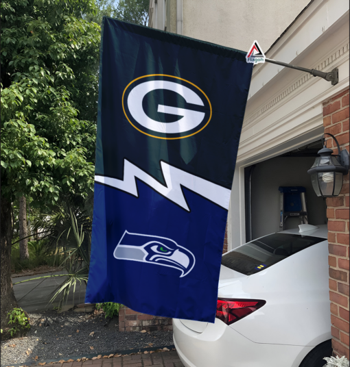 Packers vs Seahawks House Divided Flag, NFL House Divided Flag
