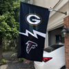Green Bay Packers vs Atlanta Falcons House Divided Flag, NFL House Divided Flag