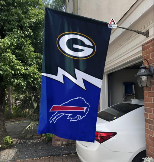 Packers vs Bills House Divided Flag, NFL House Divided Flag