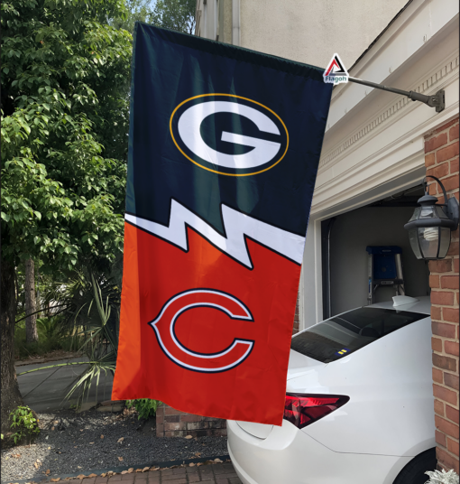 Packers vs Bears House Divided Flag, NFL House Divided Flag