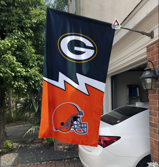 Packers vs Browns House Divided Flag, NFL House Divided Flag