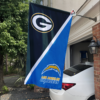 Green Bay Packers vs Los Angeles Chargers House Divided Flag, NFL House Divided Flag