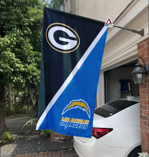 Packers vs Chargers House Divided Flag, NFL House Divided Flag