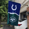 Indianapolis Colts vs New York Jets House Divided Flag, NFL House Divided Flag