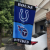 Indianapolis Colts vs Tennessee Titans House Divided Flag, NFL House Divided Flag