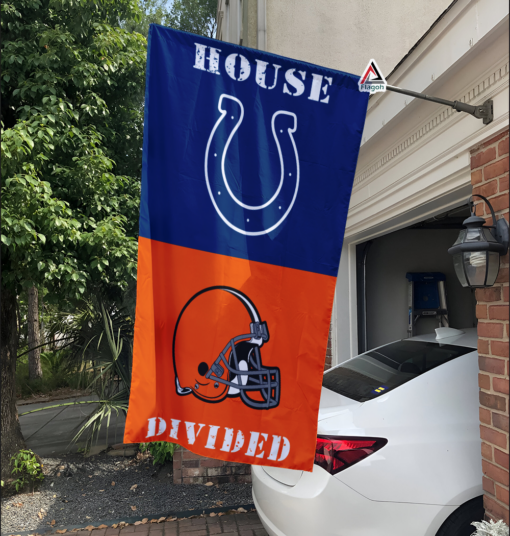 Colts vs Browns House Divided Flag, NFL House Divided Flag