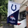 Indianapolis Colts vs Denver Broncos House Divided Flag, NFL House Divided Flag