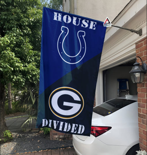 Colts vs Packers House Divided Flag, NFL House Divided Flag