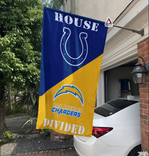 Colts vs Chargers House Divided Flag, NFL House Divided Flag