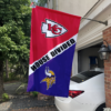 Kansas City Chiefs vs Minnesota Vikings House Divided Flag, NFL House Divided Flag