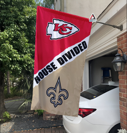 Chiefs vs Saints House Divided Flag, NFL House Divided Flag