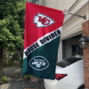 Kansas City Chiefs vs New York Jets House Divided Flag, NFL House Divided Flag