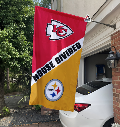 Chiefs vs Steelers House Divided Flag, NFL House Divided Flag