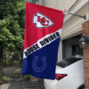 Kansas City Chiefs vs Indianapolis Colts House Divided Flag, NFL House Divided Flag
