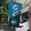 Miami Dolphins vs New York Jets House Divided Flag, NFL House Divided Flag