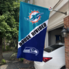 Miami Dolphins vs Seattle Seahawks House Divided Flag, NFL House Divided Flag