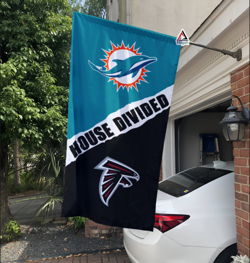 Dolphins vs Falcons House Divided Flag, NFL House Divided Flag