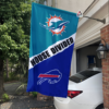 Miami Dolphins vs Buffalo Bills House Divided Flag, NFL House Divided Flag