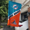 Miami Dolphins vs Cleveland Browns House Divided Flag, NFL House Divided Flag