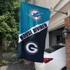 Miami Dolphins vs Green Bay Packers House Divided Flag, NFL House Divided Flag