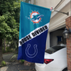 Miami Dolphins vs Indianapolis Colts House Divided Flag, NFL House Divided Flag
