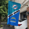 Miami Dolphins vs Los Angeles Chargers House Divided Flag, NFL House Divided Flag