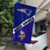New England Patriots vs Minnesota Vikings House Divided Flag, NFL House Divided Flag
