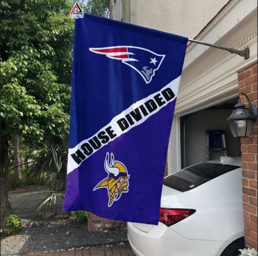 Patriots vs Vikings House Divided Flag, NFL House Divided Flag