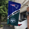 New England Patriots vs New York Jets House Divided Flag, NFL House Divided Flag