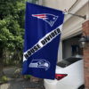 New England Patriots vs Seattle Seahawks House Divided Flag, NFL House Divided Flag