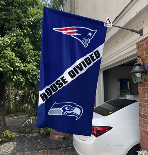 Patriots vs Seahawks House Divided Flag, NFL House Divided Flag