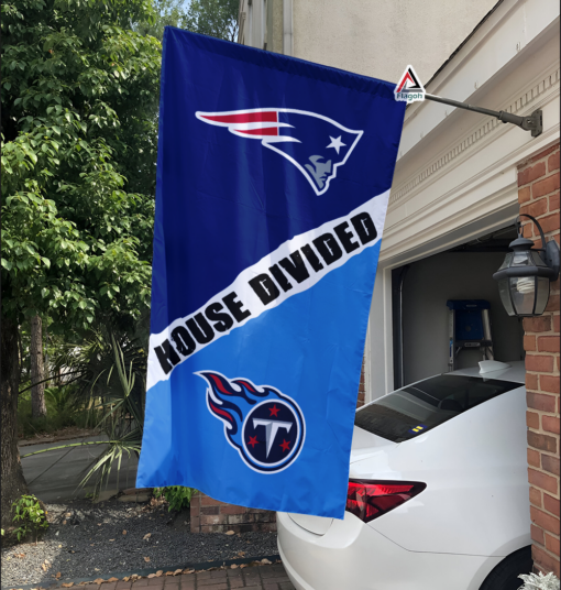Patriots vs Titans House Divided Flag, NFL House Divided Flag