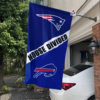 New England Patriots vs Buffalo Bills House Divided Flag, NFL House Divided Flag