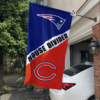 New England Patriots vs Chicago Bears House Divided Flag, NFL House Divided Flag