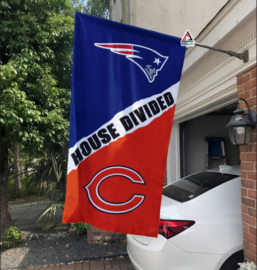 Patriots vs Bears House Divided Flag, NFL House Divided Flag