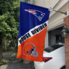 New England Patriots vs Cleveland Browns House Divided Flag, NFL House Divided Flag